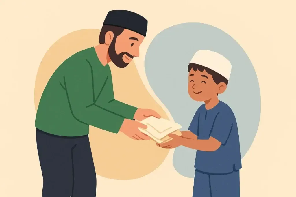 Ilustrasi manfaat santunan anak yatim yang menunjukkan dukungan konkret untuk memastikan anak-anak memiliki akses ke pendidikan dan kebutuhan dasar.