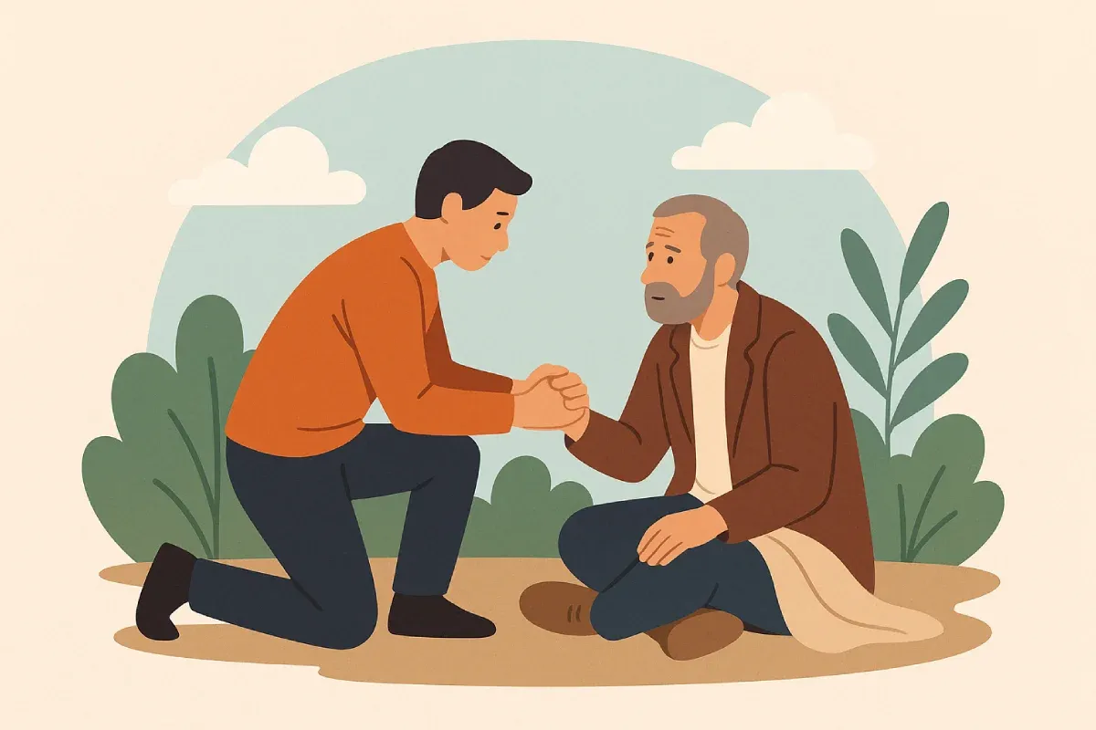 Menolong Tanpa Pamrih , yang mencerminkan rasa empati, solidaritas, dan kebaikan tanpa mengharapkan imbalan.